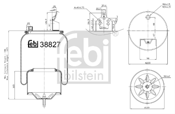 Burduf, Suspensie Pneumatica Febi Bilstein Volvo 38827