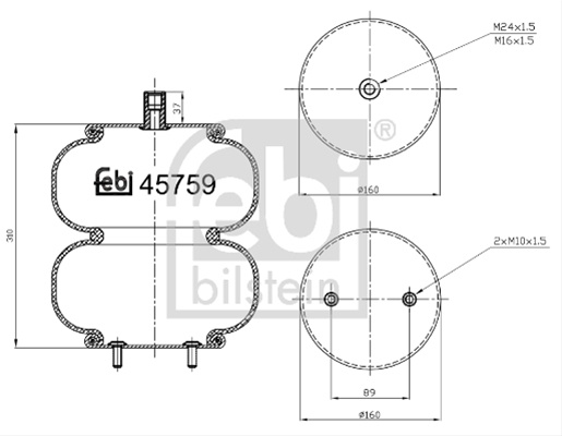 Burduf, Suspensie Pneumatica Febi Bilstein Volvo 45759