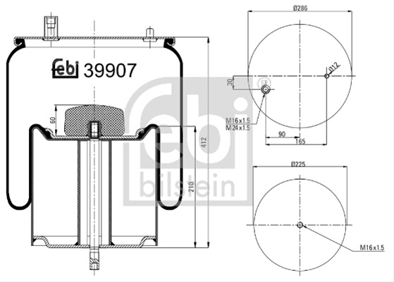 Burduf, Suspensie Pneumatica Febi Bilstein Volvo 39907