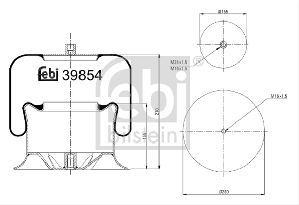 Burduf, Suspensie Pneumatica Febi Bilstein Mercedes-Benz 39854