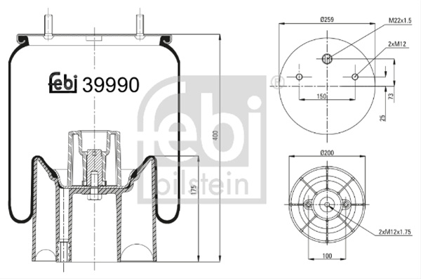 Burduf, Suspensie Pneumatica Febi Bilstein Mercedes-Benz 39990