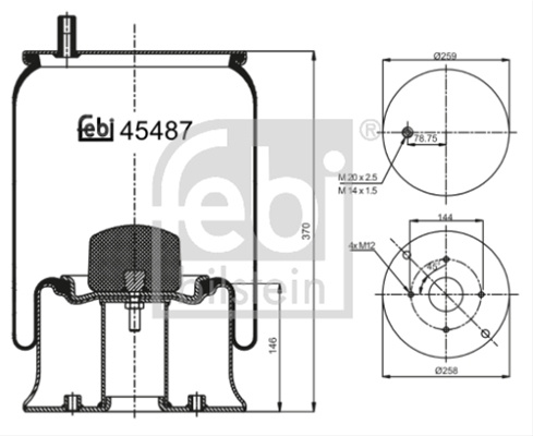 Burduf, Suspensie Pneumatica Febi Bilstein Mercedes-Benz 45487