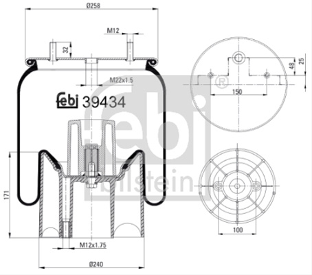 Burduf, Suspensie Pneumatica Febi Bilstein Mercedes-Benz 39434