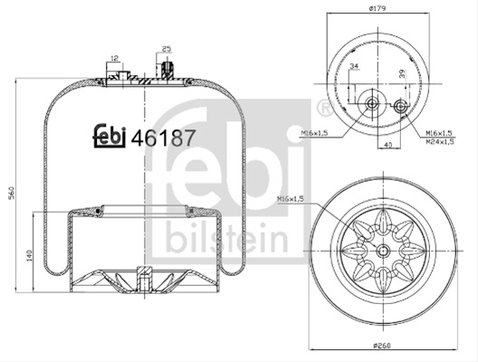 Burduf, Suspensie Pneumatica Febi Bilstein Mercedes-Benz 46187