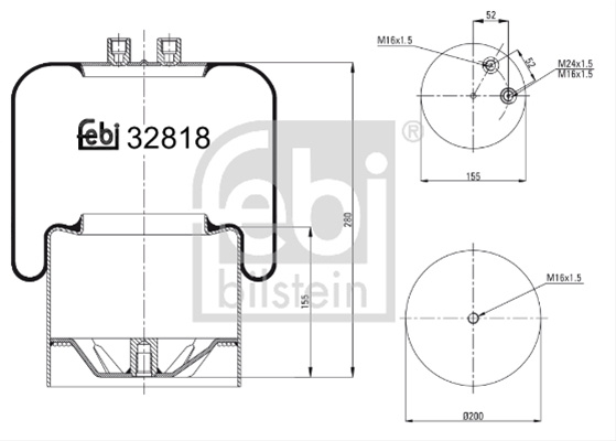 Burduf, Suspensie Pneumatica Febi Bilstein Vauxhall 32818