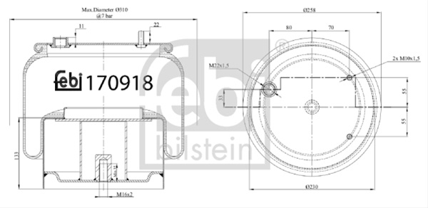 Burduf Suspensie Pneumatica Febi Daf 170918