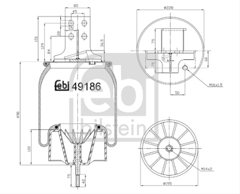 Burduf Suspensie Pneumatica Febi Iveco 49186