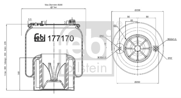 Burduf Suspensie Pneumatica Febi Mercedes-Benz 177170