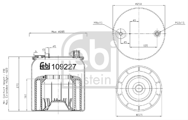 Burduf Suspensie Pneumatica Febi Mercedes-Benz 109227
