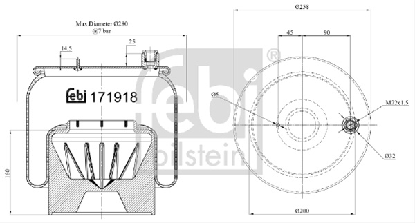 Burduf Suspensie Pneumatica Febi Mercedes-Benz 171918