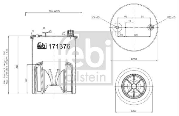 Burduf Suspensie Pneumatica Febi Mercedes-Benz 171376