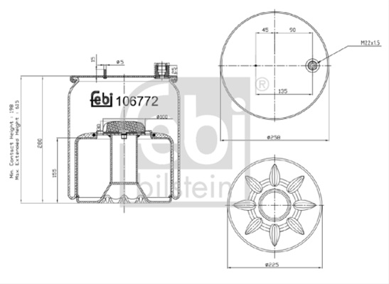 Burduf Suspensie Pneumatica Febi Mercedes-Benz 106772