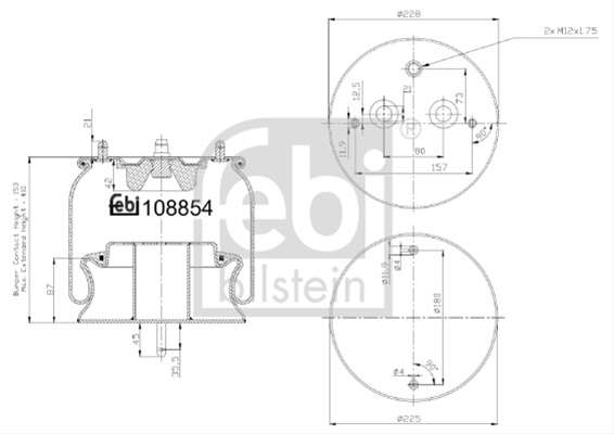 Burduf Suspensie Pneumatica Febi Scania 108854