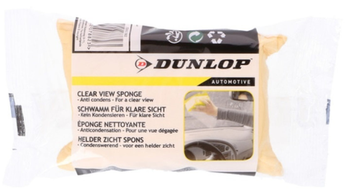 Burete Piele Pentru Sticla Auto 12cm X 9cm X 4cm Dunlop DNP0050