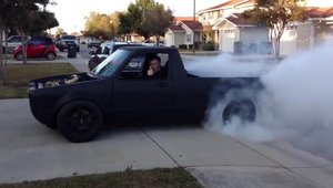 Burnout cu un Volkswagen Caddy