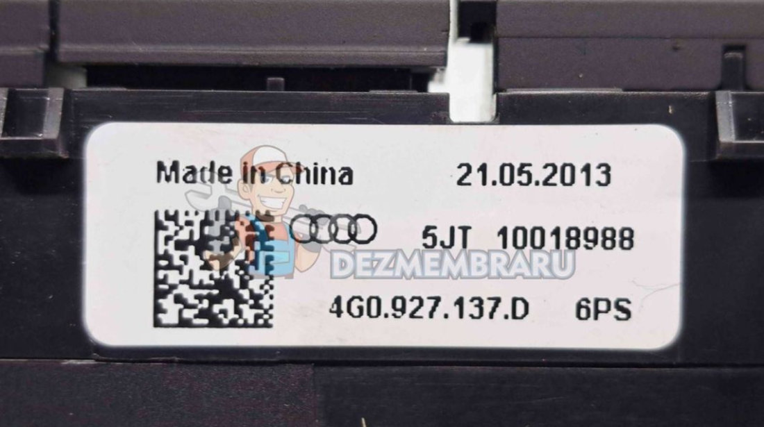 Butoane comenzi consola centrala Audi A6 (4G2, C7) [Fabr 2012-2017] 4G0927137D