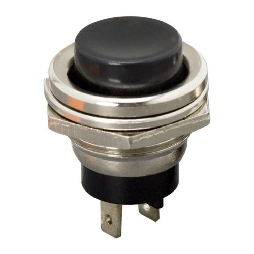 Buton 1 circuit 2A-250V OFF-(ON), negru 09065FK