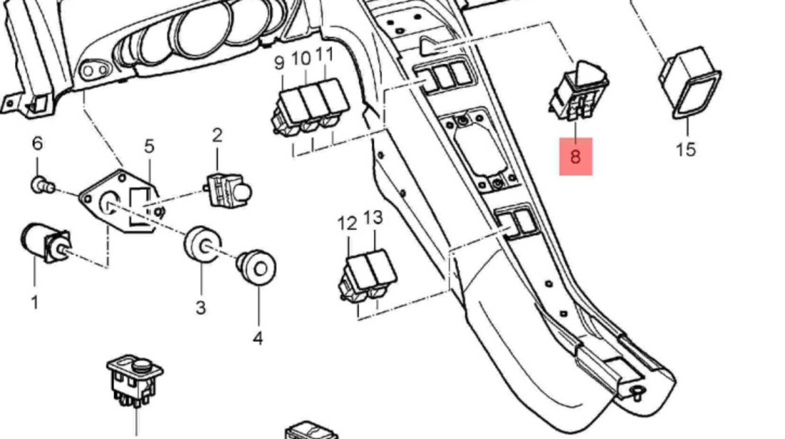 Buton avarii Volkswagen Polo 6N2 hatchback 2 usi 2000 2001 VOLKSWAGEN POLO (6N2) [ 1999 - 2001 ] OEM 6N0953235B