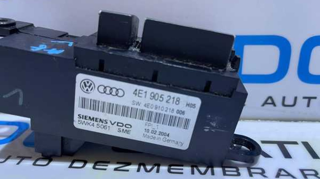 Buton Comutator Start Stop cu Cititor Amprenta Audi A8 D3 2004 - 2010 Cod 4E1905218