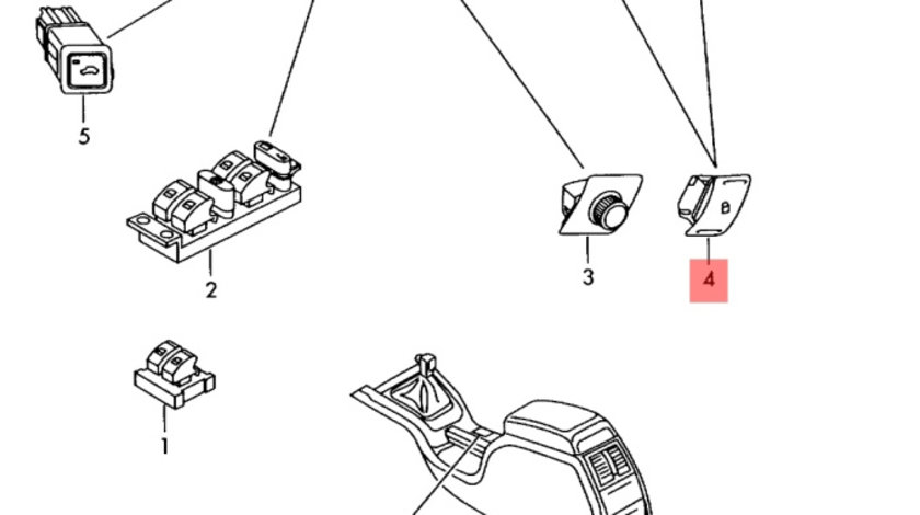 Buton deschidere geam + ornament twitter Skoda Octavia II 2005 Combi SKODA OCTAVIA [ 1959 - 1971 ] OEM 1Z0959855