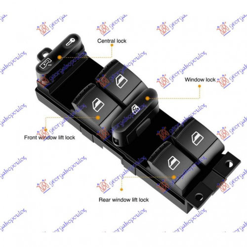 Buton Geamuri - Vw Golf Iv 1998 , 1j4959857d