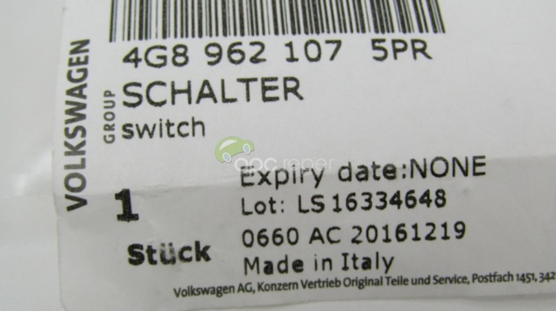 Buton inchidere centralizata Original Audi A7 4G / RS7 - Cod: 4G8962107