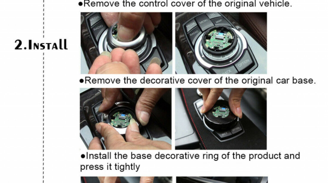 Buton Joystick Multimedia Retrofit Compatibil Bmw Seria 3 F34 2013→ 8016 Aluminiu