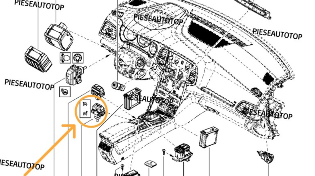 Buton pilot automat Renault Megane 4 2016-2019 NOU 255505150R OE