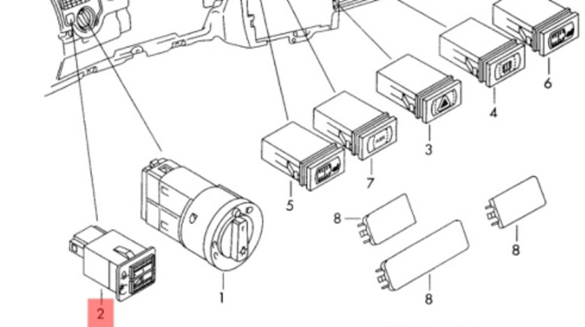 Buton reglaj intensitate luminiVolkswagen Golf 1J 2002 1.6 16V 77 KW 1J0941333A OEM 1J0941333A