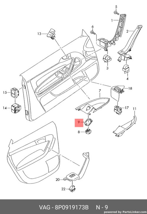 Buton reglaj oglinzi Audi A3 (8P) Hatchback 2005 2.0 TDI OEM 8E0959565