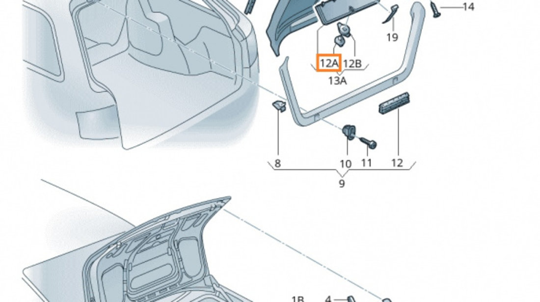 Buton Rotativ Siguranta Capac Triunghi Reflectorizant Oe Audi A4 B6 2000-2004 4B98677994PK