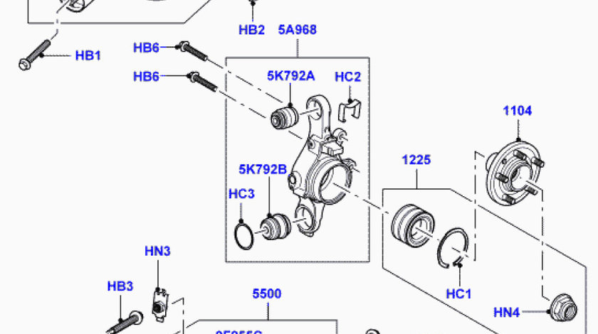 Butuc cu prezoane fara rulmenti punte spate Range Rover Sport ROVER OE RUC000074