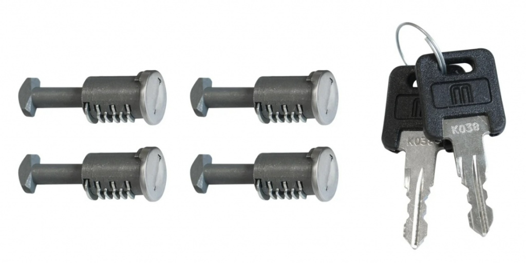 Butuci antifurt cu cheie pentru bare transversale Menabo Tiger, Omega, Delta, Professional