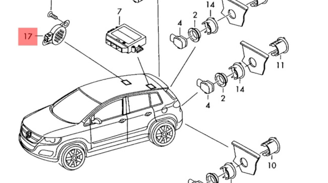 Buzzer senzori parcare ​Volkswagen Passat B7 (365) Variant 2012 2.0 TDI OEM 8E0919279