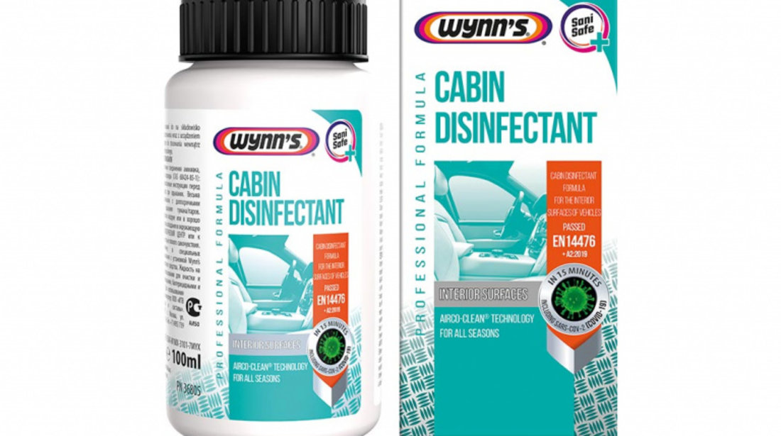 CABIN DISINFECTANT- TRATAMENT DEZINFECTANT IMPOTRIVA BACTERIILOR SI VIRUSURILOR 100ML W36805 WYNN'S