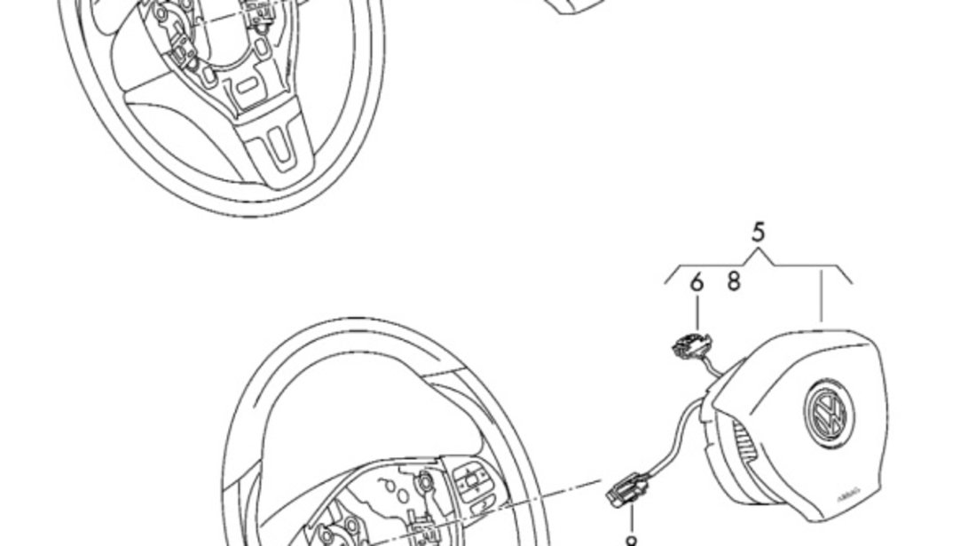 Cablaj airbag Volkswagen Touran (1T3) Monovolum 2014 1.6 TDI VOLKSWAGEN TOURAN (1T3) [ 2010 - 2015 ] OEM 5K0971584B