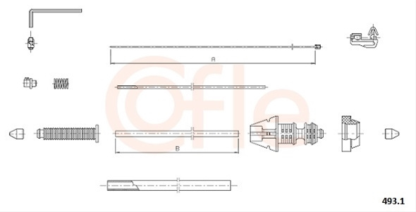 Cablu Acceleratie Cofle Fiat 493.1