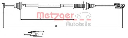 Cablu acceleratie DACIA LOGAN (LS) (2004 - 2016) METZGER 10.0390 piesa NOUA