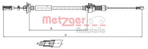 Cablu acceleratie FIAT DUCATO bus (230) (1994 - 2002) METZGER 1173.7 piesa NOUA