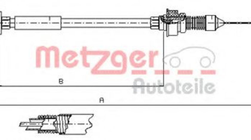 Cablu acceleratie FIAT DUCATO bus (230) (1994 - 2002) METZGER 1173.7 piesa NOUA