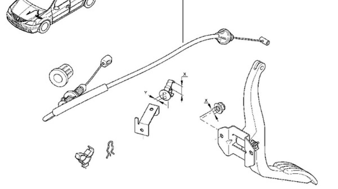 CABLU ACCELERATIE Logan 1.6 16V RENAULT 6001548721 <br>