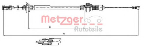 Cablu acceleratie PEUGEOT BOXER bus (230P) (1994 - 2002) METZGER 1173.7 piesa NOUA