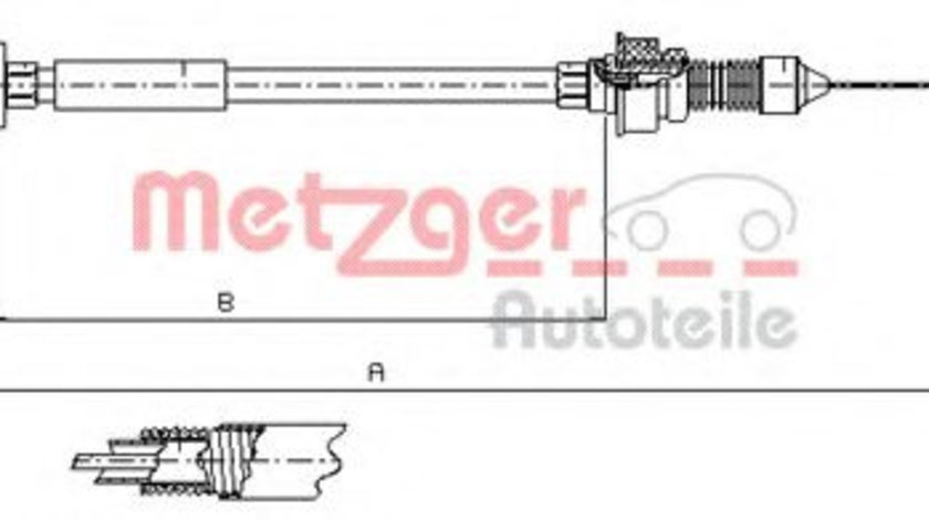 Cablu acceleratie PEUGEOT BOXER bus (230P) (1994 - 2002) METZGER 1173.7 piesa NOUA