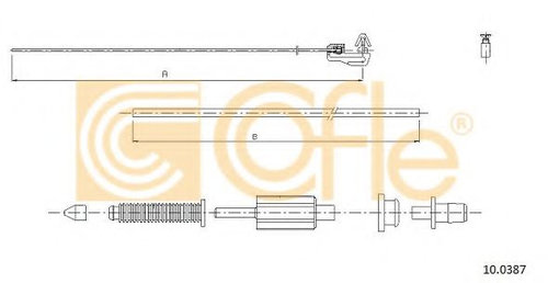 Cablu acceleratie RENAULT CLIO I (B/C57, 5/357) (1990 - 1998) COFLE 10.0387 piesa NOUA