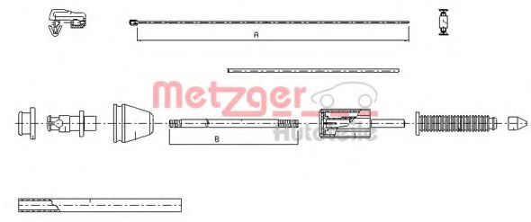 Cablu acceleratie RENAULT KANGOO (KC0/1) (1997 - 2007) METZGER 10.0383 piesa NOUA