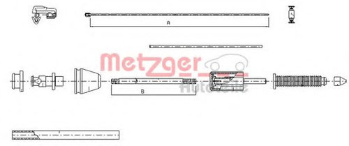 Cablu acceleratie RENAULT MEGANE II (BM0/1, CM0/1) (2002 - 2011) METZGER 10.0383 piesa NOUA