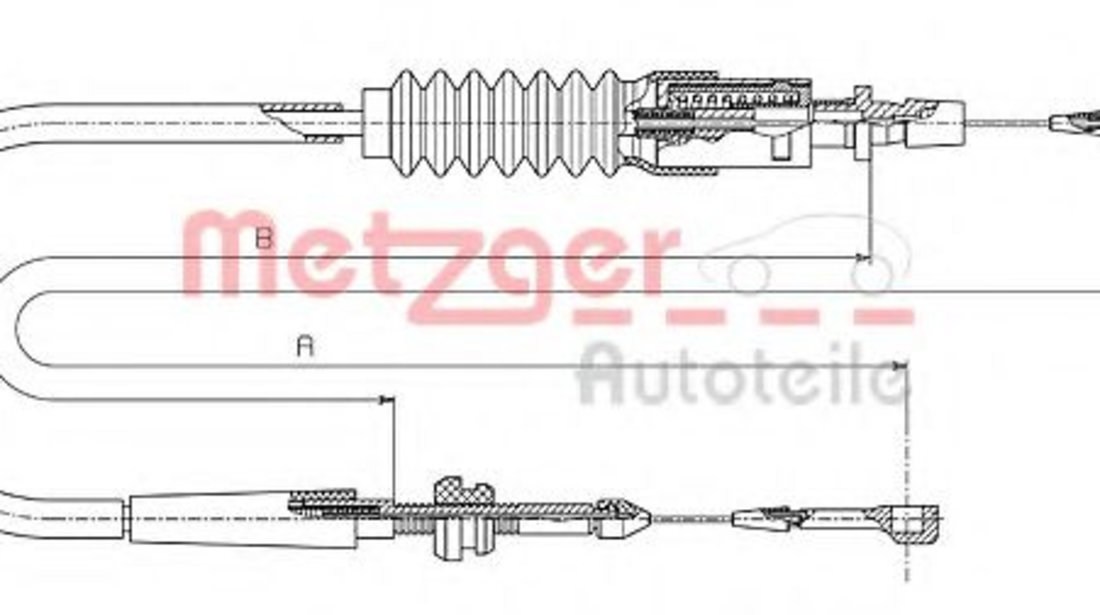 Cablu acceleratie VW TRANSPORTER IV bus (70XB, 70XC, 7DB, 7DW, 7DK) (1990 - 2003) METZGER 14.4304 piesa NOUA