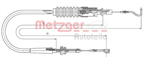 Cablu acceleratie VW TRANSPORTER IV bus (70XB, 70XC, 7DB, 7DW, 7DK) (1990 - 2003) METZGER 14.4304 pi...