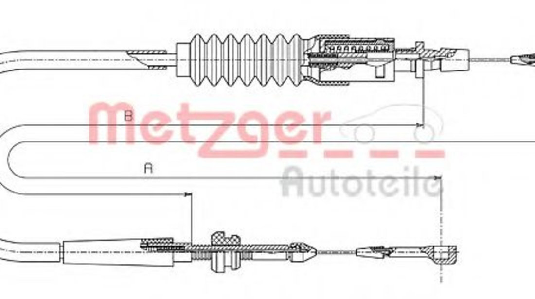Cablu acceleratie VW TRANSPORTER IV caroserie (70XA) (1990 - 2003) METZGER 14.4304 piesa NOUA