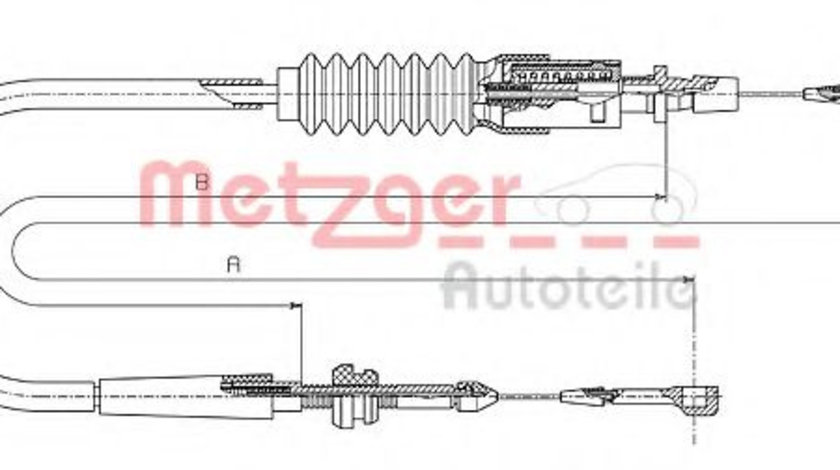 Cablu acceleratie VW TRANSPORTER IV caroserie (70XA) (1990 - 2003) METZGER 14.4304 piesa NOUA